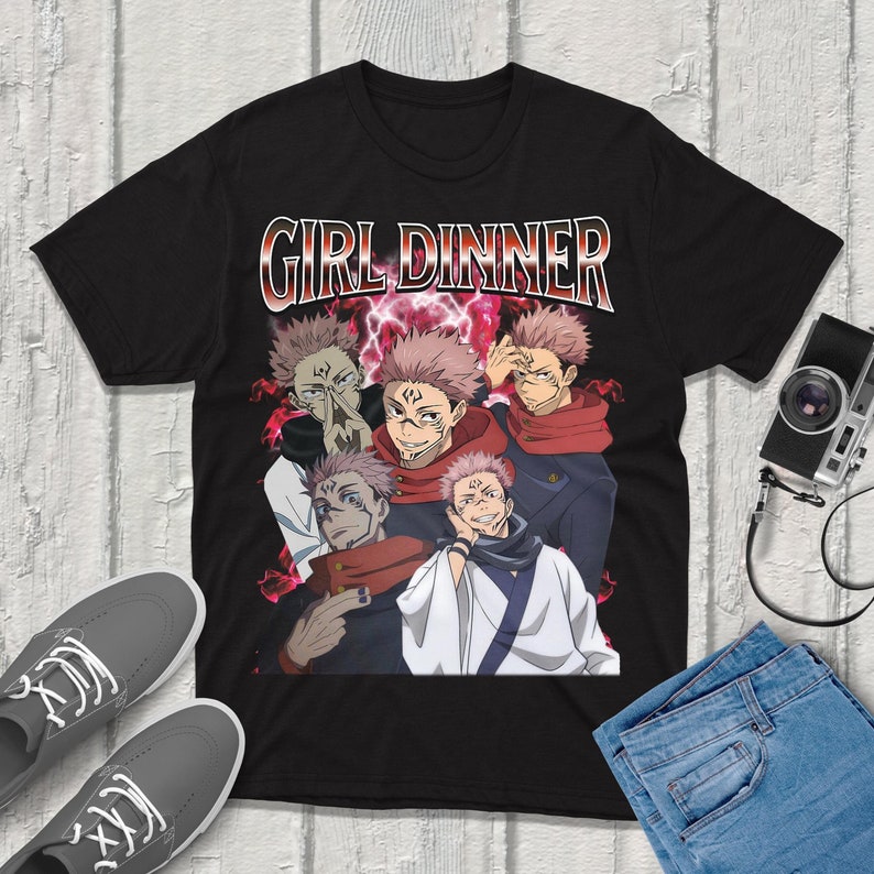 Anime Merchandise T Shirt - Kaus Sukuna Jujitsu-Kaisen Pakaian Jalanan Pakaian