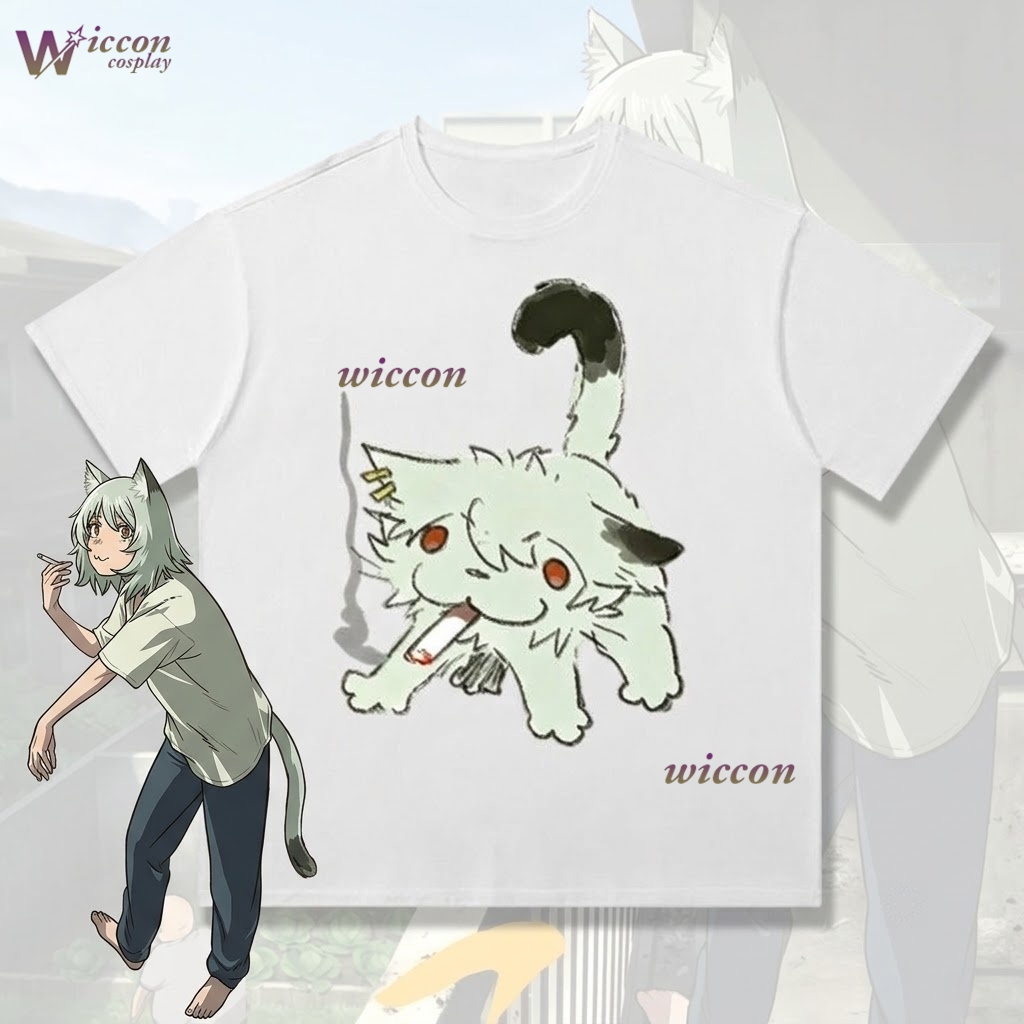 Anime Merchandise T Shirt - YesOk Chainsmoker Cat Yaniko Satou Kaus