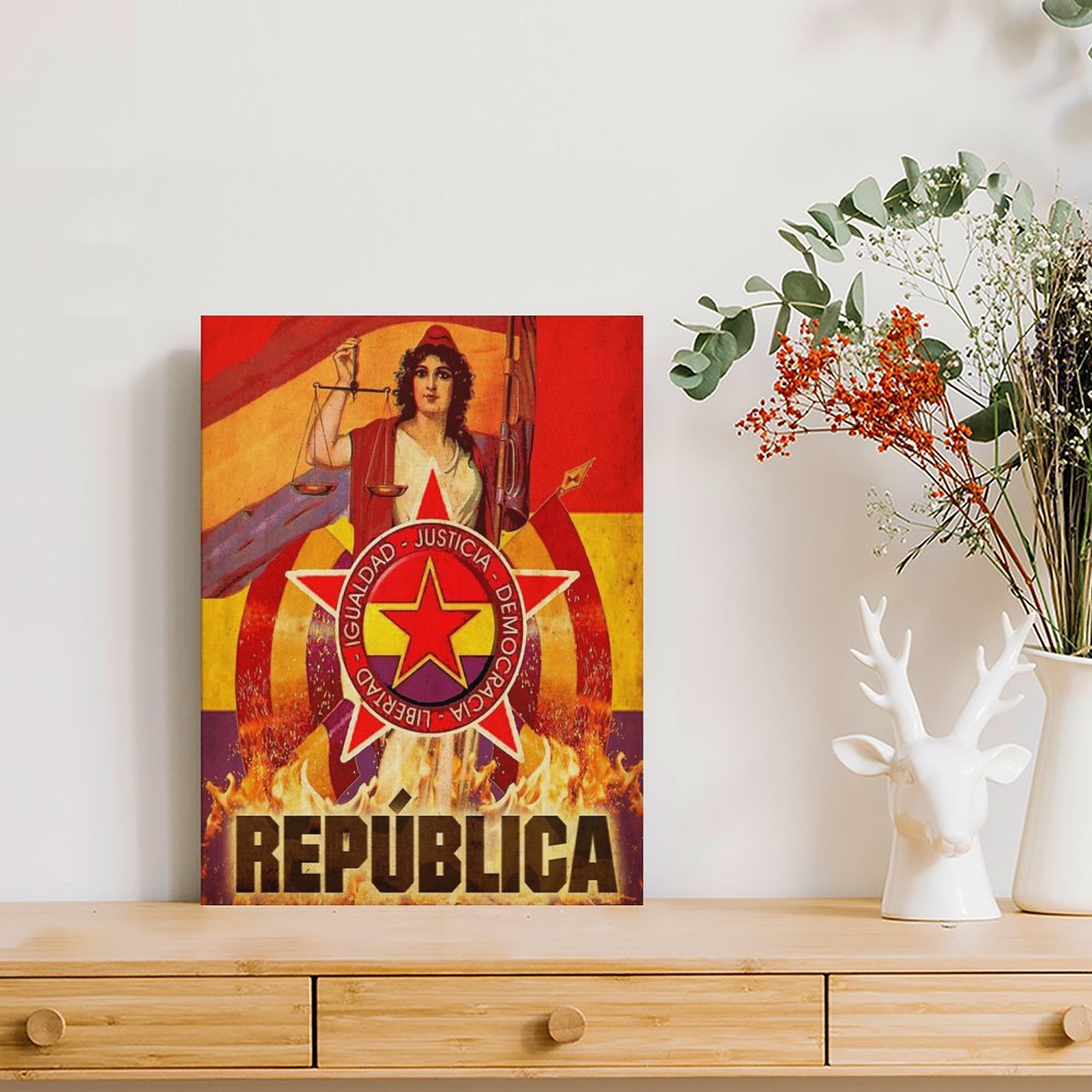 Lukisan Kanvas Perang Saudara  - Art Print Framed ulasan dan harga