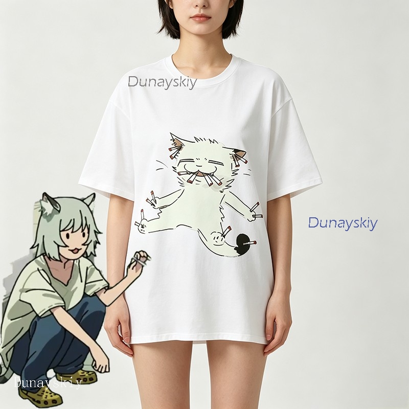 YesOk Chainsmoker Cat Yaniko S - Anime Merchandise T Shirt ulasan dan harga