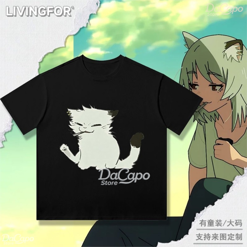Chainsmoker Cat Yaniko Satou K - Anime Merchandise T Shirt ulasan dan harga