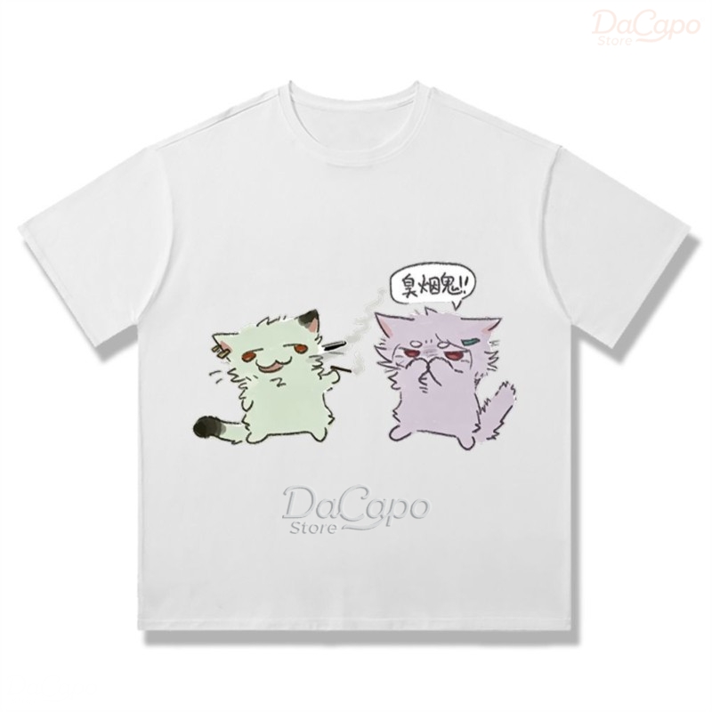 Chainsmoker Cat Yaniko Satou K - Anime Merchandise T Shirt ulasan dan harga